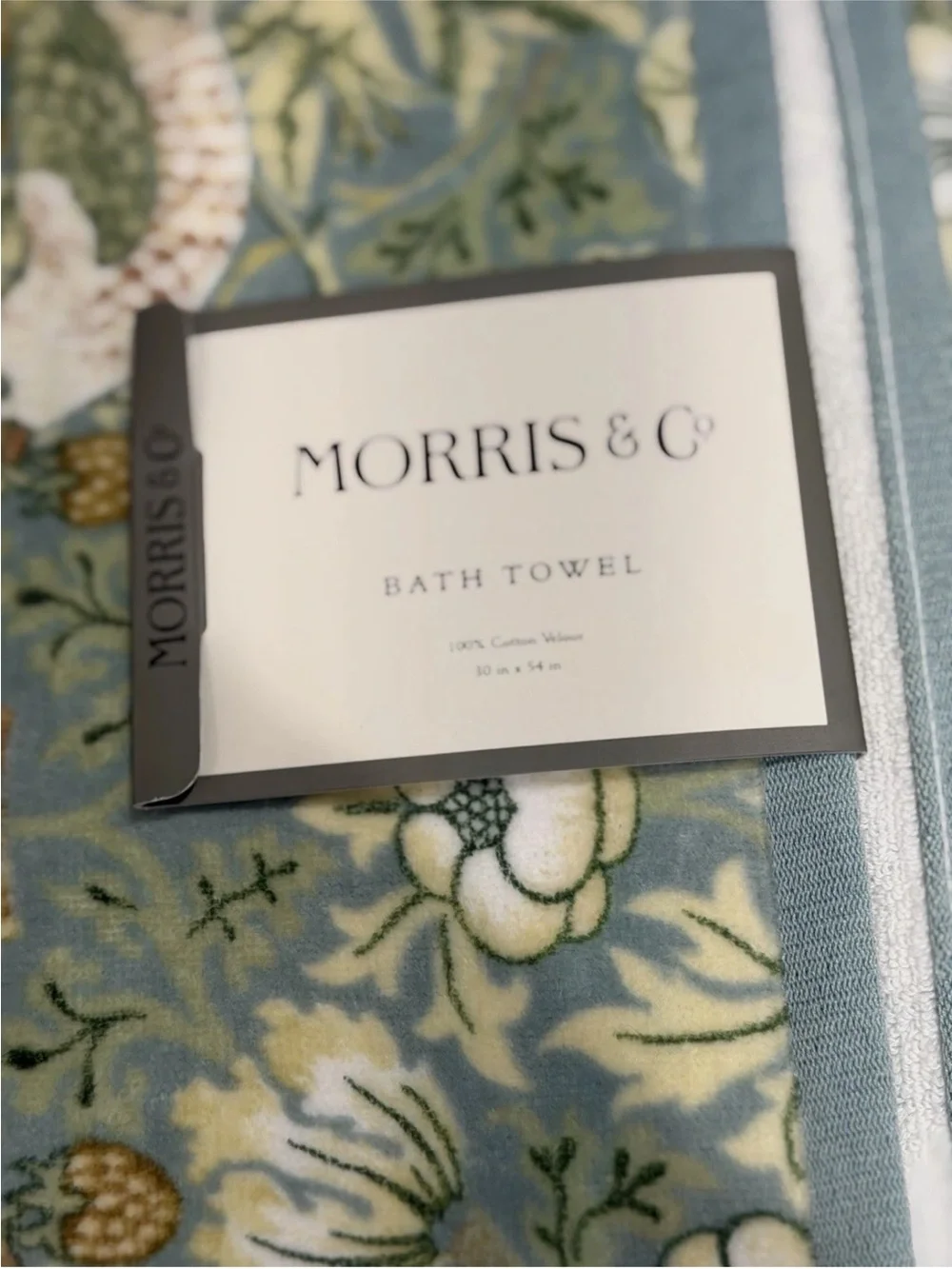 6pc Morris & Co. Velour Towel Set Strawberry Thief 2 Bath, 2 Hand, & 2 Tip - NWT